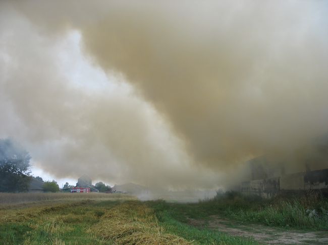 В Больших Радваничах сгорел сеносклад (фото)