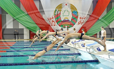 А.Лукашенко на открытии Дворца водных видов спорта (фото)